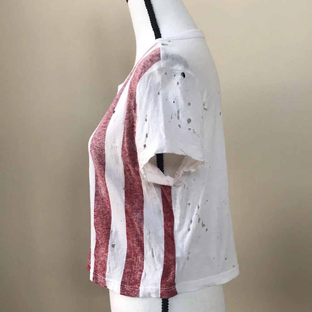 Truly Madly Deeply American Flag Distressed Crop - Picture 5 of 8